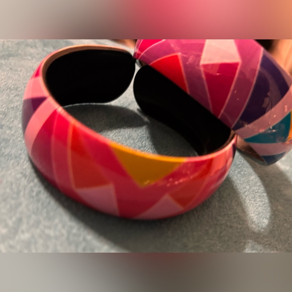 Colorful Geometric Cuff Bangle Set